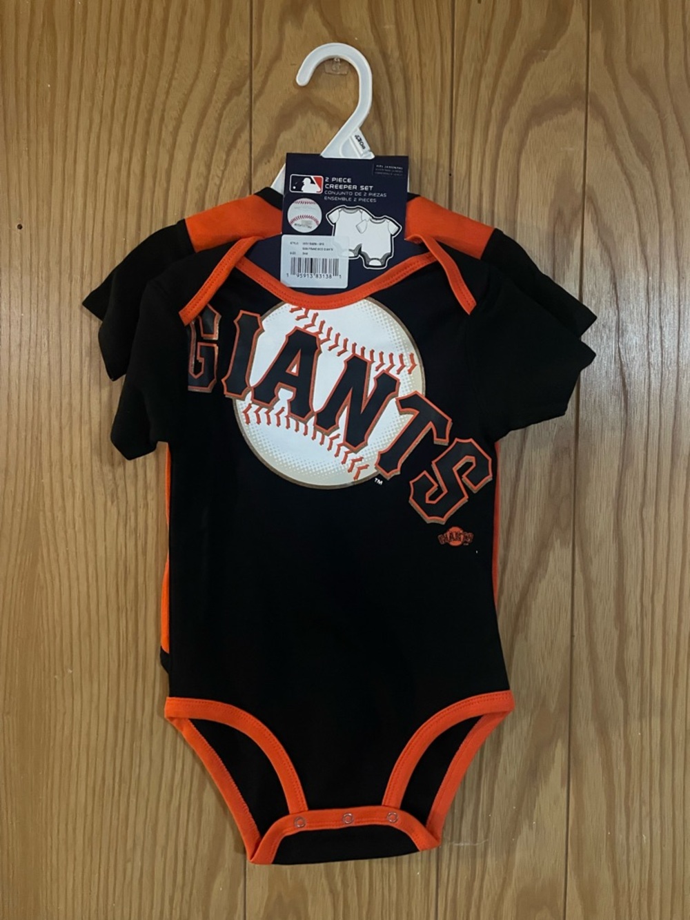 San Francisco Giants Black & Orange Baby One-Piece Bodysuits - MLB